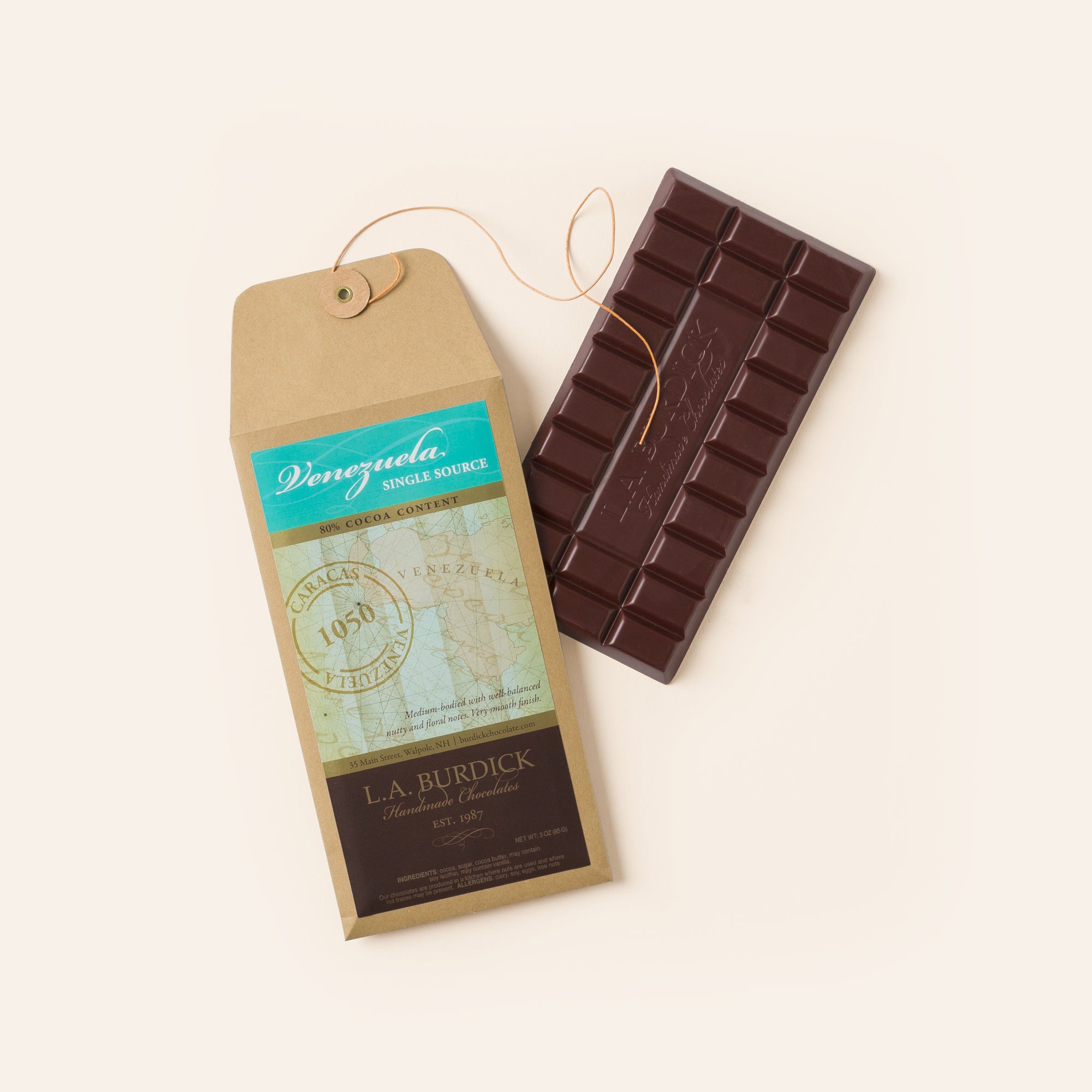 Single Source Venezuela Chocolate Bar, 80% | L.A. Burdick Chocolates