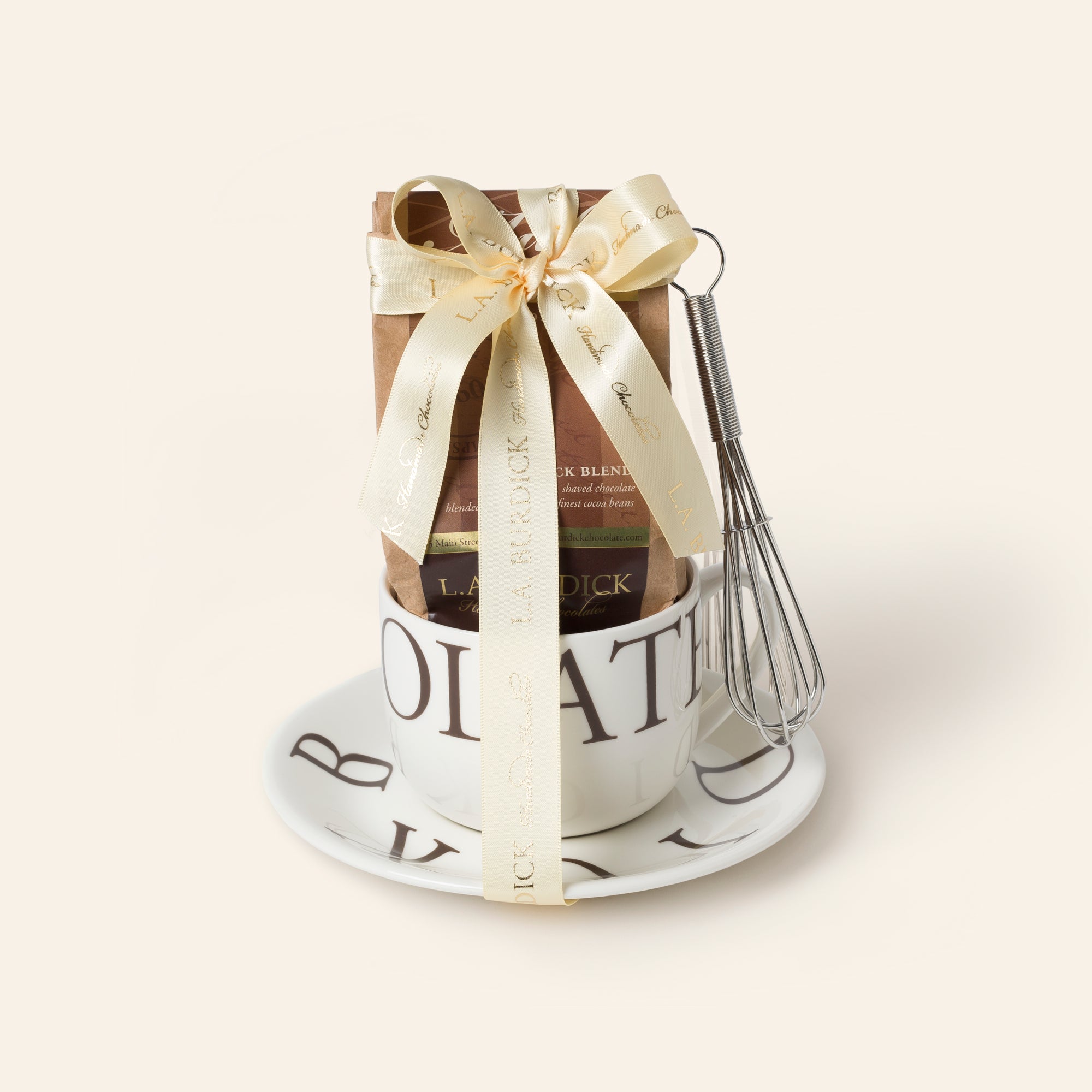 Cup & Saucer Set With Milk Drinking Chocolate | L.A. Burdick