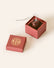 Dark chocolate mouse with a light gray silken tail in a square burgundy box. The lid of the box is embossed with a gold foil L.A. Burdick logomark.